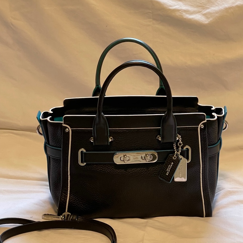 Coach Black Color Block Handbag - Gem